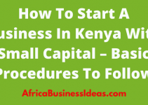 How To Start A Business In Kenya With Small Capital – Basic Procedures To Follow