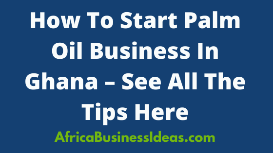 How To Start Palm Oil Business In Ghana